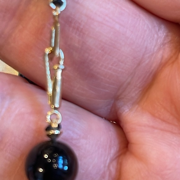 ❤️LAST CALL! ONYX & 14KT BRACELET, ONYX BEADS W/REAL GOLD BEADS & CLASP EUC - Picture 12 of 16
